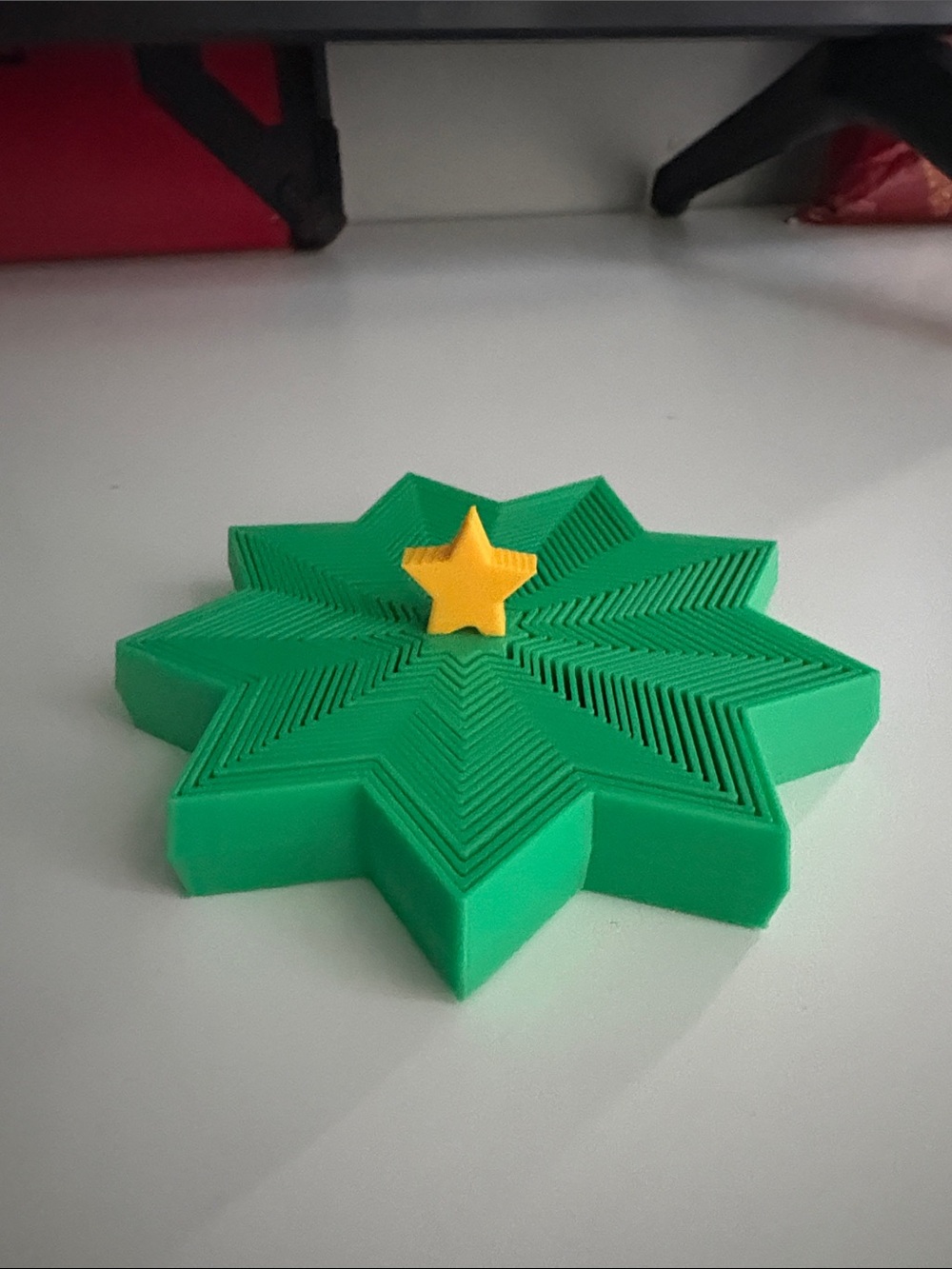 Green Star Stackable Toy with Yellow Star Accent - Kids Plush Alternative